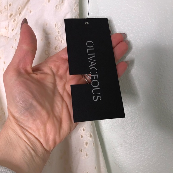 Olivaceous Eyelet Lace Mini Dress Sleeveless Ruffle - Picture 9 of 15